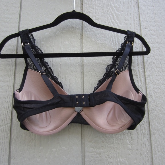 Third Love 24/7 Lace Contour Plunge Bra 34E Black Sexy Removeable Pads comfort - Picture 5 of 12